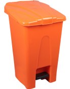 Resim Safell Plastik Köşeli Pedallı Çöp Kovası 70 Lt - Tekerlekli Trunc Safell