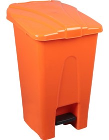 Resim Safell Plastik Köşeli Pedallı Çöp Kovası 70 Lt - Tekerlekli Trunc 