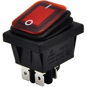 Resim Geniş Işıklı Anahtar Körüklü Kırmızı - 10 Adet 