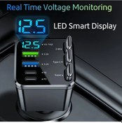 Resim Cloud011 120w Hızlı Şarj 7si1 Araç Şarj Cihazı M14 Siyah Çift Pd Ve Usb Port 