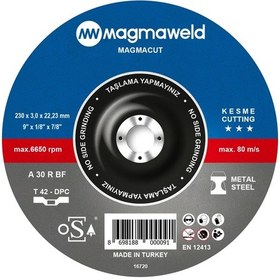 Resim Magmacut Kesme Taşı-bombeli 230 X 3.0 X 22 mm 