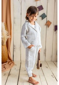 Resim Oliven The Kid Oliventhekid Mavi Çizgili Müslin Ceket Mavi Mavi 