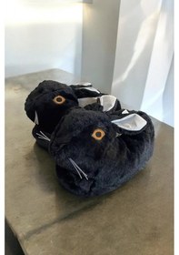 Resim Mergenshoes Unisex Hayvanlı Tavşanlı Panduf Siyah Siyah 