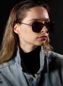 Resim Zevahir Unisex Kahverengi Kare Metal Çerçeve Güneş Gözlüğü 