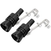 Resim Teltree Yüksek Sesli Turbo Islık Susturucu - Siyah Alüminyum Araç Egzoz Aksesuarı 120x65mm 
