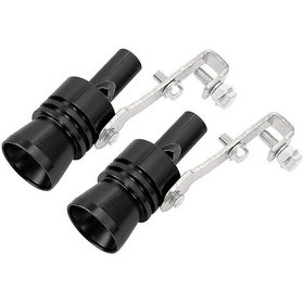 Resim Teltree Yüksek Sesli Turbo Islık Susturucu - Siyah Alüminyum Araç Egzoz Aksesuarı 120x65mm 