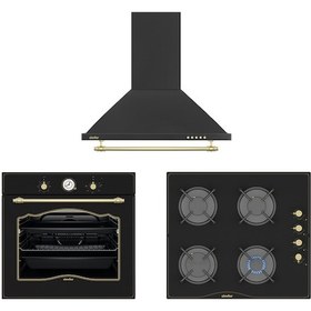 Resim Simfer 7349 - 3325 - 9612 Retro Siyah Ankastre Set 