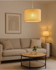 Resim El Yapımı Bej Pamuk Makrome Bohem Modern Avize / Salon ,yatak Odası ,oturma Odası,ofis,mutfak,balkon Krem 