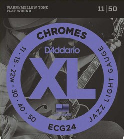 Resim D'Addario ECG24 XL Chromes Elektro Gitar Teli - Jazz Light (11-50) 