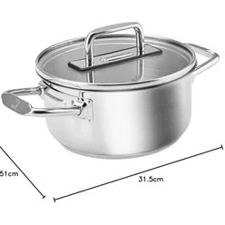 Resim Grace Indüksiyon Tabanlı Çelik Tencere 22 cm 3.8 Litre Metal 