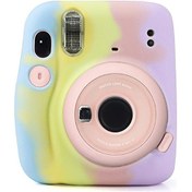 Resim Butu Fujifilm Instax Mini 11 Anında Kamera İçin Caıul Renkli Silikon Koruyucu Kılıf Kapak-mavi/sarı/pembe/mor 