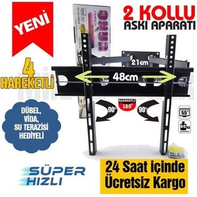 Resim LG Uyumlu Smart Tv 102 Ekran 40 İnç Çift Kollu Hareketli Lcd Led Tv Askı 