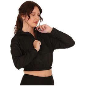 Resim Scorp Alice Crop Kapüşonlu Kadın Sweatshirt Siyah 