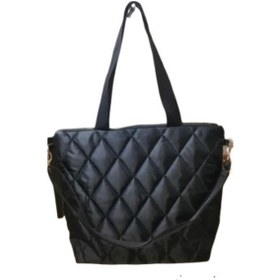 Resim Genel Markalar Barsecollection Kadın Omuz Çantası Kapitone Siyah Spor Çanta 