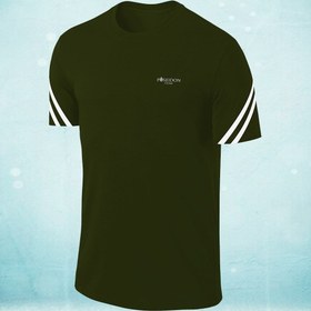 Resim POSEIDONSTORM Battal Beden Erkek Haki Dri-fit Kumaş Spor Için Konforlu Bisiklet Yaka T-shirt (4XL- 10XL) 