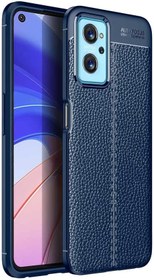 Resim Nevarium Oppo A96 4G Uyumlu Kılıf Deri Dokulu Kamera Korumalı Silikon - Lacivert 