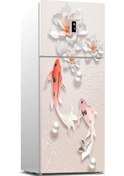 Resim Buzdolabı Sticker Kaplama Dolap Kaplama Etiketi 3d Balık Çiçek Zemin 