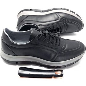 Resim Lisans Hakiki Deri Ortopedik Eva Taban Hafif Yumuşak Erkek Ayakkabı Siyah 