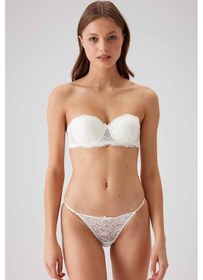 Resim Pierre Cardin Kadın Ekru 4032 Balenli Destekli Straplez Sütyen Takım Ekru 
