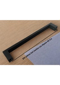 Resim Şile Mat Siyah Ap229 Çekme Kapı Kolu Sürgülü Çekme Kol 40 Cm 1 Adet 
