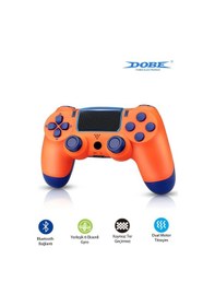 Resim Ps4-pc-android Box-android-Apple Uyumlu iOS Telefon Tablet Titreşimli Bluetooth Oyun Kolu Turuncu 