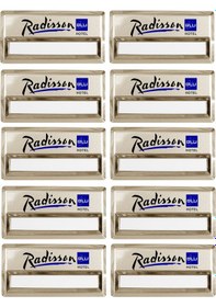 Resim Yaka Kartı İsimlik Metal 10 Adet Mıknatıslı Logo Baskılı Gold Premium 05 