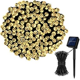 Resim Neevoyu Güneş Enerjili 8 Fonksiyonlu Led Işık Zinciri 50 Led 9.5m Sıcak Işık, Dış Mekan Bahçe Bahçe Noel Dekorasyon Işıklı Zincir 