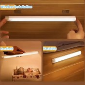 Resim Manyetik, Ayarlanabilir Parlaklıkta USB Şarj Edilebilir Hareket Sensörlü LED Işık - Dolaplar, Dolaplar ve Daha Fazlası İçin 