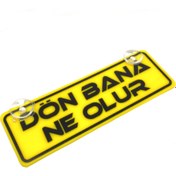 Resim Blingston Dön Bana Ne Olur Yazılı Sarı Dekor Plaka Vantuzlu Cam Süsü 22x7.5cm 