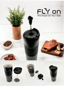 Resim FLYON Yüksek Kaliteli Sıcak Ve Soğuk French Press Çelik Termos Kupa Bardak Mug 500 ml Kahve Ve Bitki Çayı 