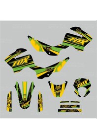 Resim Mondial X-Treme Max 150 Fox Design Sticker Set Sarı-Yeşil 