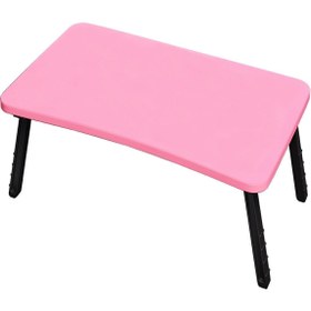 Resim interGO Renkli Laptop Sehpası Katlanabilir Yatak Koltuk Üstü Kahvaltı Bilgisayar Sehpası - Pembe 