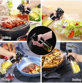 Resim 2 Adet Püskürtme Cam Yağdanlık - Airfryer Sprey Cam Yağlık 2 Adet Siyah Şeffaf 