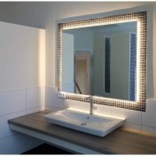 Resim Toprak Dekor 50*70 Kenar Bizoteli Ledli Ayna Günışığı Ledli Banyo Tuvalet Aynası 