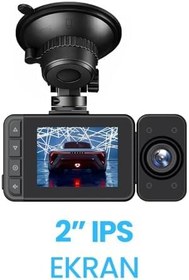 Resim 3 Kameralı Wifi Ekran Araç Kamerası FullHD Geniş Ön + Arka + Araç İçi Kamera Hareket Sensörü EF1313 