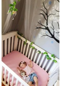 Resim 2 Adet 40x80 Cm Anne Yanı Lastikli Penye Kumaş Bebek Çarşafı-pembe 