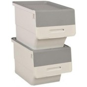 Resim Geseus Motek Patateslik Soğanlık Tekerlekli Organizer Çok Amaçlı Saklama Kutusu 2X33 Lt Beyaz+Gri 