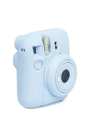 Resim Fujifilm Instax mini 12 Mavi Fotoğraf Makinesi-10'lu Film-Kıskaçlı Resim Standı ve Silikon Kılıf Seti 
