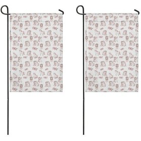 Resim At 2'li Çift Taraflı 12x18inch Bahçe Bayrağı, Dış Mekan-a19 12+ 