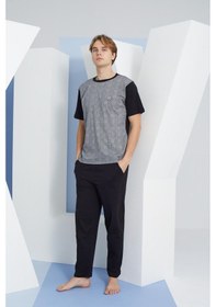 Resim Kly 2117 Erkek Kısa Kollu 0 Yaka Pijama Takım 001 