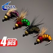 Resim Fly Fishing Lures - 4pcs Yapay Böcek Yem Seti Kutu ile, Karbon Çelik ve Rayon Malzemeleri, Balık, Grayling, Panfish, Carp için İdeal - Maksimum Yakalama Oranı, Tatlı Su Balıkçılığı Temel Gereksinimleri | Canlı Yapay Sinekler | Dayanıklı Fly Fishing Ekipmanları, Balıkçılık Taktikleri Aksesuarları 