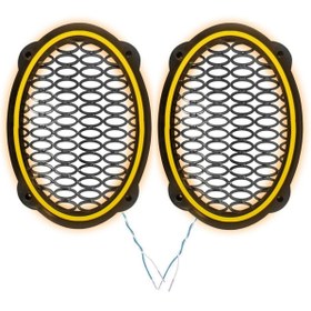 Resim Poke Ledli Hoparlör Kapak Oval 12v 2Adet Pk-5052, Sarı 