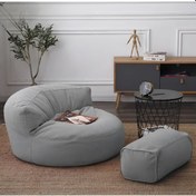 Resim Good Night Twist Armut Koltuk Ve Ayak Pufu Açık Gri 