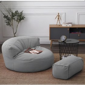 Resim Good Night Twist Armut Koltuk Ve Ayak Pufu Açık Gri 