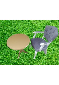 Resim Bengimobilya Fiskos-Berjer Sandalye Kelebek Model Parlak Beyaz-Ceviz Babyface (495734459) Altın 