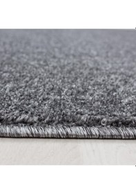 Resim Yuvarlak Yumuşak Kısa Havlı Modern Halı Düz Gri Renkli Halı 