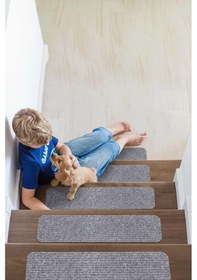 Resim Halıfleks Mega Rip Kaymaz Kauçuk Tabanlı Zemine Tutunan Merdiven Paspası - Gri Null 