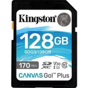 Resim Kingston 128GB Canvas Go Plus USH-I Hafıza Kartı SDG3/128GB 