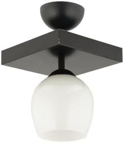 Resim Lambadar Modern Beyaz Camlı Model Tekli Kare Plafonyer Avize Salon Mutfak Yatak Odası Hol Siyahkare Tek Ebat 30 X 30 3551-1Blkkare-110A1 
