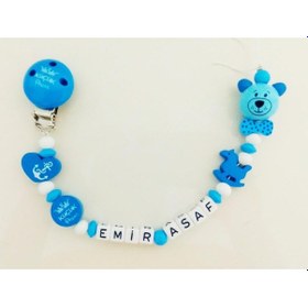 Resim Isimli Emzik Zinciri - Emzik Askısı - Bebek Bez072 Çok Renkli 